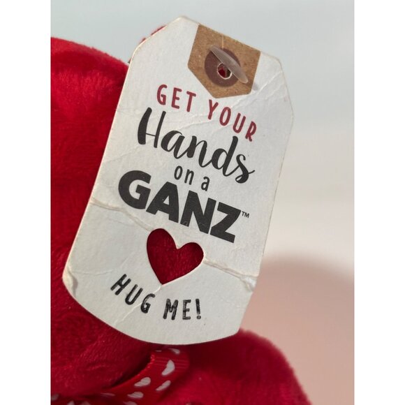 Ganz Red Teddy Bear Plush With Heart Pattern & Bowtie 11" Soft Polyester Plush V - Picture 8 of 9